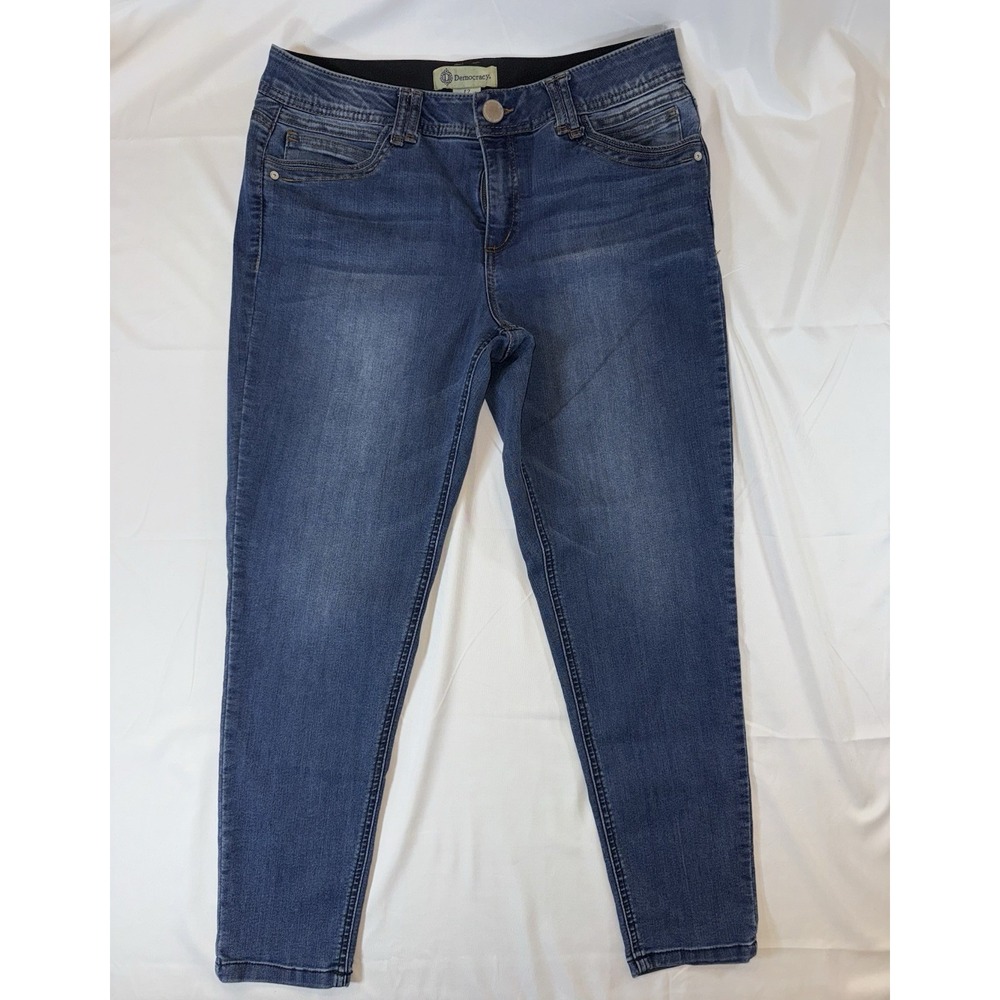 Democracy Jeans Womens 12 Blue Ab Technology Skinny Ankle Medium Wash Denim